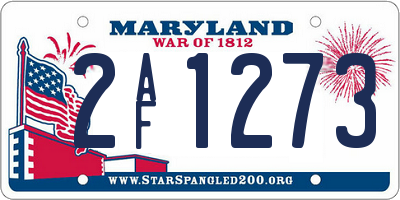 MD license plate 2AF1273