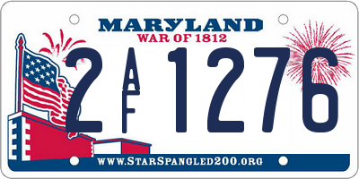 MD license plate 2AF1276