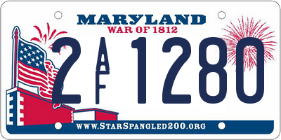 MD license plate 2AF1280