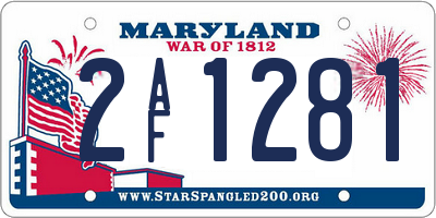 MD license plate 2AF1281