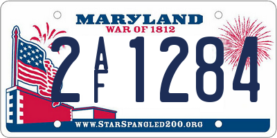 MD license plate 2AF1284