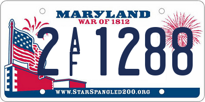 MD license plate 2AF1288