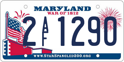 MD license plate 2AF1290