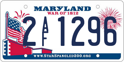 MD license plate 2AF1296