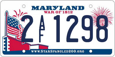 MD license plate 2AF1298