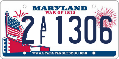 MD license plate 2AF1306