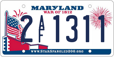 MD license plate 2AF1311