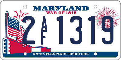 MD license plate 2AF1319