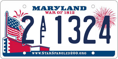 MD license plate 2AF1324