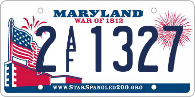 MD license plate 2AF1327