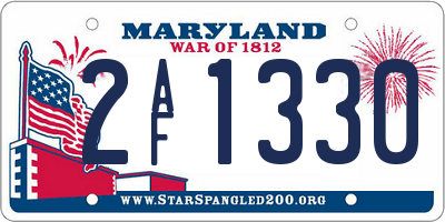 MD license plate 2AF1330