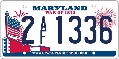 MD license plate 2AF1336