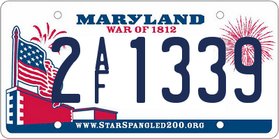 MD license plate 2AF1339