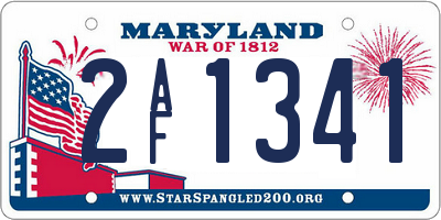 MD license plate 2AF1341