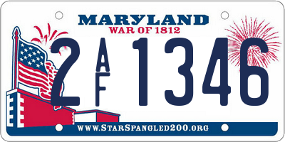 MD license plate 2AF1346
