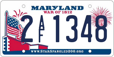 MD license plate 2AF1348