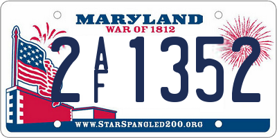 MD license plate 2AF1352