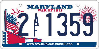 MD license plate 2AF1359