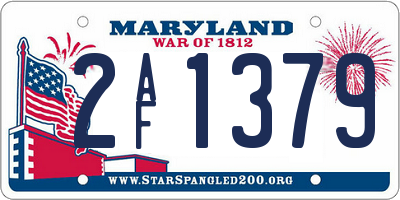 MD license plate 2AF1379