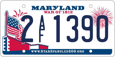 MD license plate 2AF1390