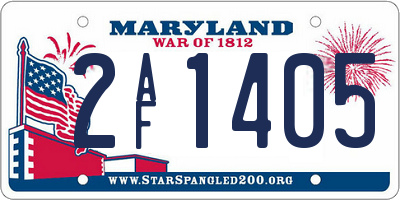 MD license plate 2AF1405