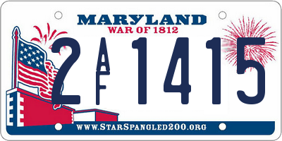 MD license plate 2AF1415