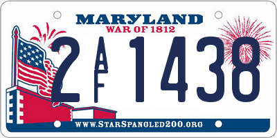 MD license plate 2AF1438