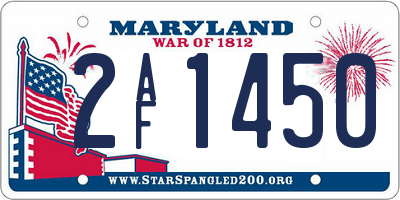 MD license plate 2AF1450