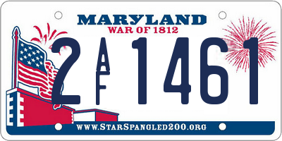 MD license plate 2AF1461