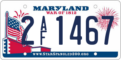 MD license plate 2AF1467