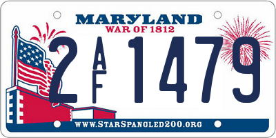 MD license plate 2AF1479