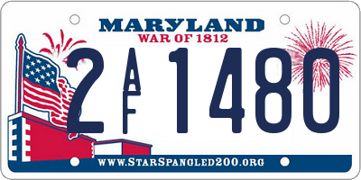 MD license plate 2AF1480