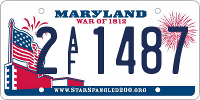 MD license plate 2AF1487