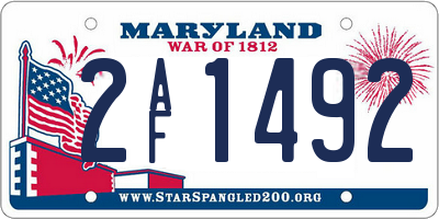 MD license plate 2AF1492