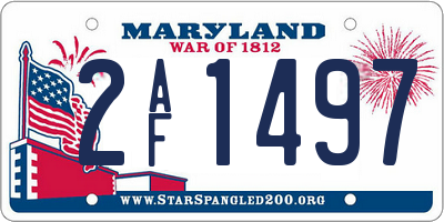 MD license plate 2AF1497