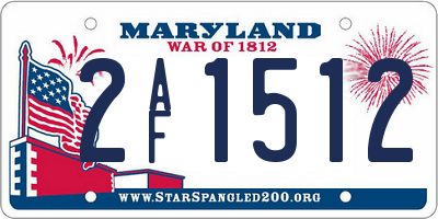 MD license plate 2AF1512
