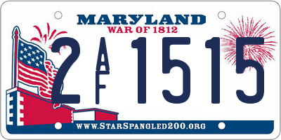 MD license plate 2AF1515