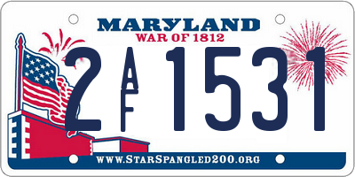 MD license plate 2AF1531