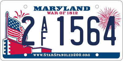 MD license plate 2AF1564