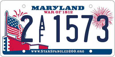 MD license plate 2AF1573