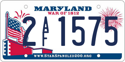 MD license plate 2AF1575