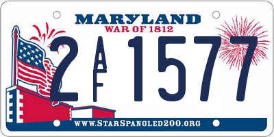 MD license plate 2AF1577