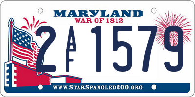 MD license plate 2AF1579