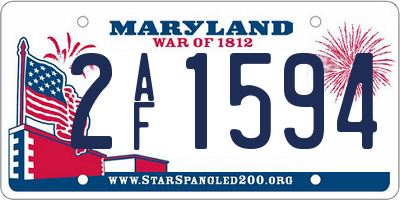MD license plate 2AF1594