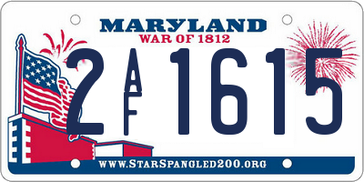 MD license plate 2AF1615