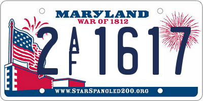 MD license plate 2AF1617
