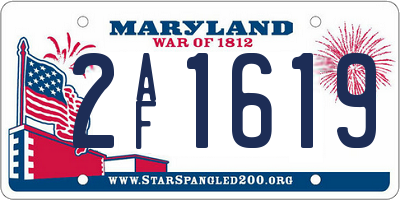 MD license plate 2AF1619