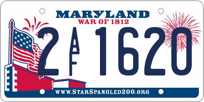 MD license plate 2AF1620