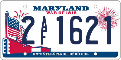 MD license plate 2AF1621