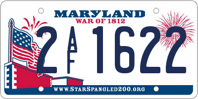 MD license plate 2AF1622